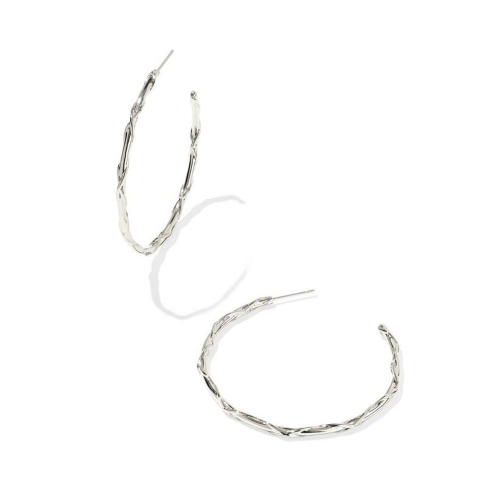 Kendra Scott Carrie Silver Over Brass Hoop Earrings - Silver